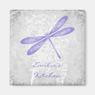 Purple Dragonfly Personalized Magnet