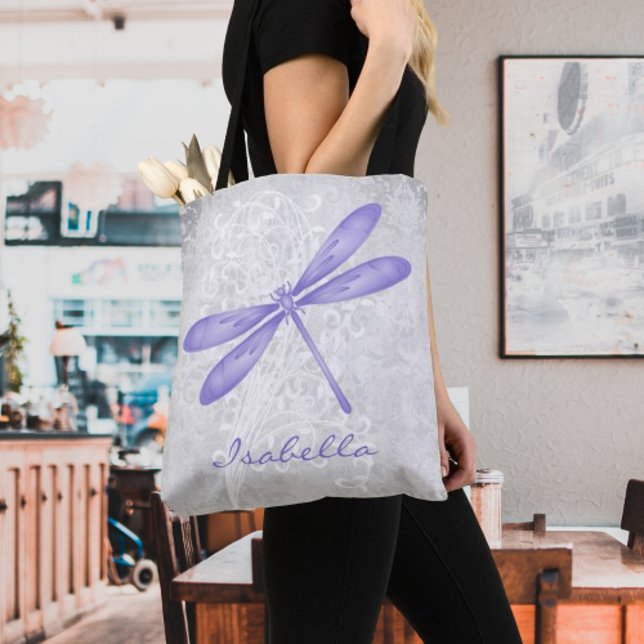Purple Dragonfly Personalized Tote Bag (Purple Dragonfly Personalized Tote Bag)