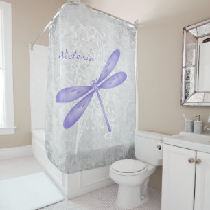 Purple Dragonfly rideau de douche personnalisée