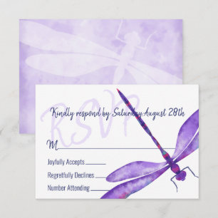 Purple Dragonfly RSVP Enclosure Card