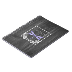 Purple Dragonfly Rustic Carnet personnalisé