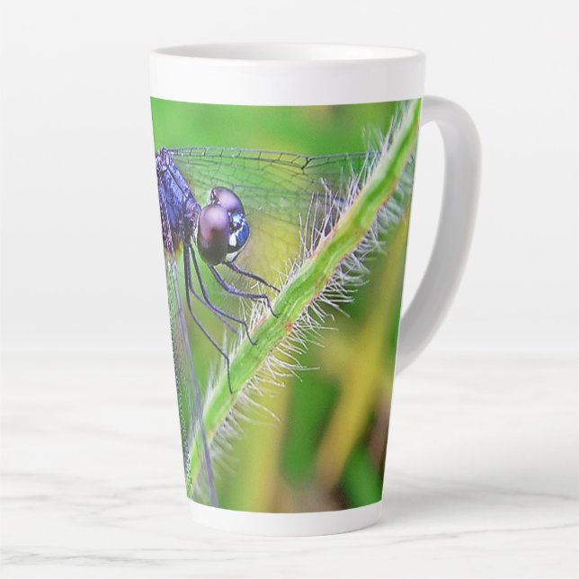 Purple Dragonfly Spirit Traits Latte Mug (Right Angle)