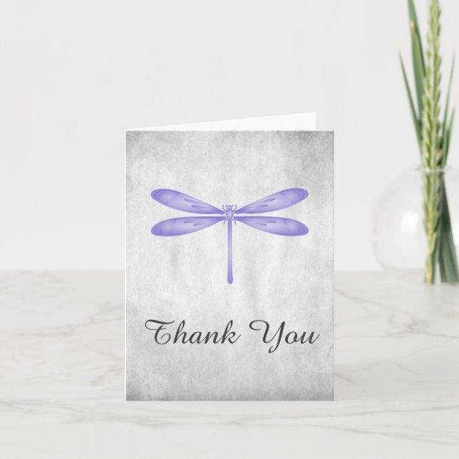 Purple Dragonfly Thank You Card (Front)
