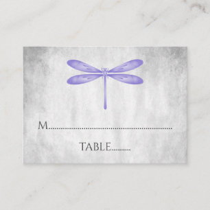 Purple Dragonfly Wedding Place Cards