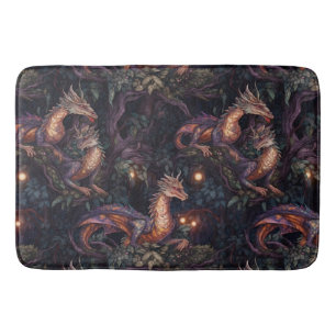 Purple Dragons Perched in Trees Bath Mat