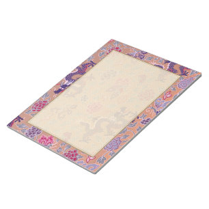 Purple Dragons Pink and Purple Flowers Pattern Notepad
