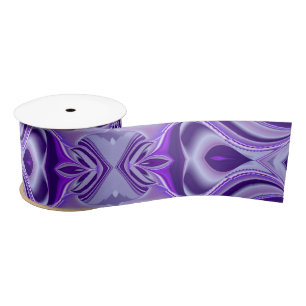 Purple Dream , Abstract Fantasy Rainbow-Art Satin Ribbon