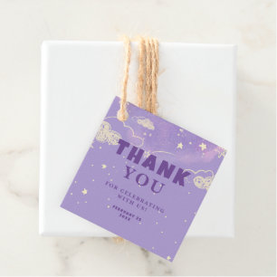 Purple Dream Baby Shower Thank You  Favour Tags