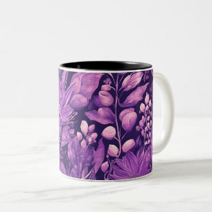 Purple Dream Elegant Botanical Design inspired by Two-Tone Coffee Mug