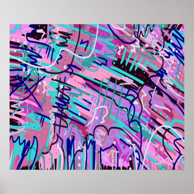 Purple Dream Expressive Abstract Poster (Front)