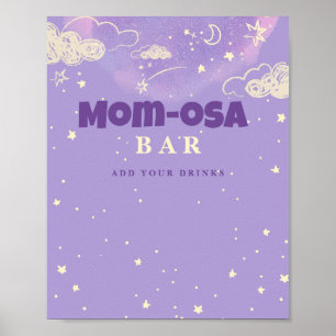 Purple Dream Mom-osa Bar Baby Shower  Poster
