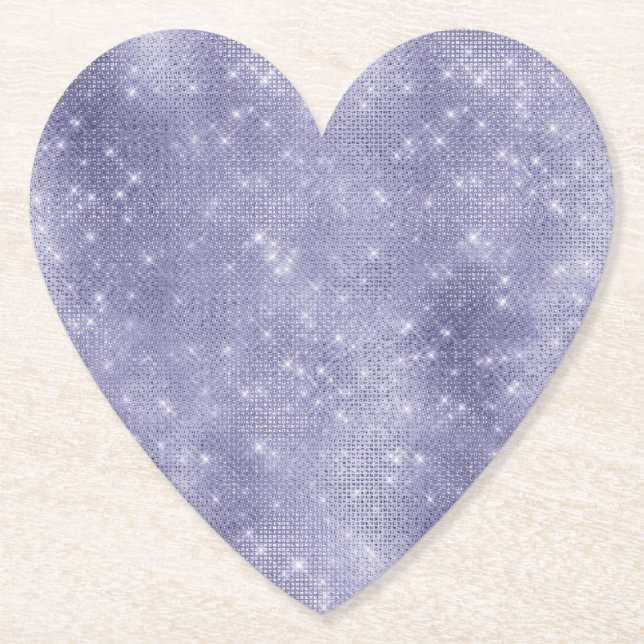 Purple Dream Sparkle Paper Coaster (Front)
