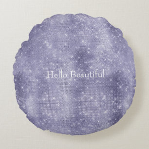 Purple Dream Sparkle Round Pillow