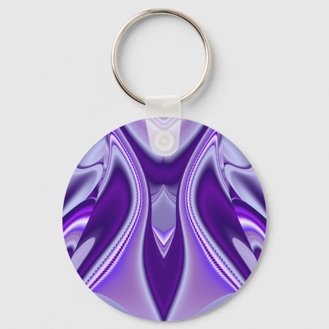 Purple Dreams , Abstract Fantasy Rainbow-Art Keychain (Front)
