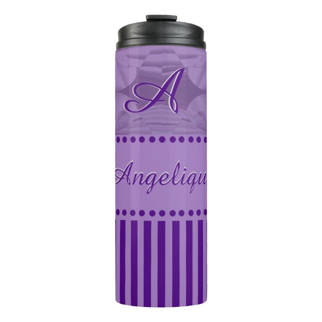 Purple Dreams Combo Design w Monogram Thermal Tumbler (Front)