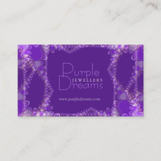 Purple Dreams Jewellery Business Card (Front)