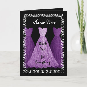 PURPLE Dresses BRIDESMAID Wedding Thank You