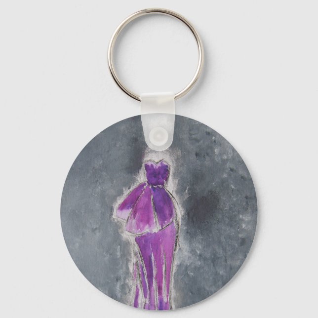 Purple Dresss Keyring (Front)
