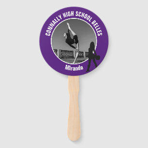 Purple Drill Team Photo High School Dancer Hand Fan