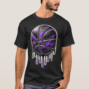 Purple Drip Basketball Camouflage T-Shirt