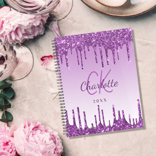 Purple drips violet monogram 2026 planner