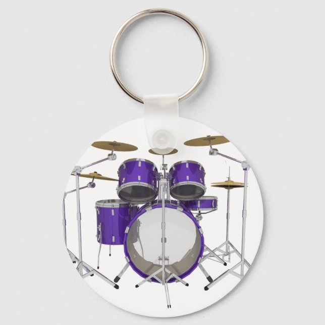 Purple Drum Kit: Keychain (Front)