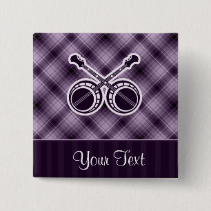 Purple Duelling Banjos 2 Inch Square Button