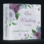 Purple dusty blue floral wedding photo album binder<br><div class="desc">Beautiful romantic wedding photo album binder featuring dusty blue and purple flowers and some green leaves .
 FOR MORE MATCHING PRODUCTS click on the collection above or contact me</div>