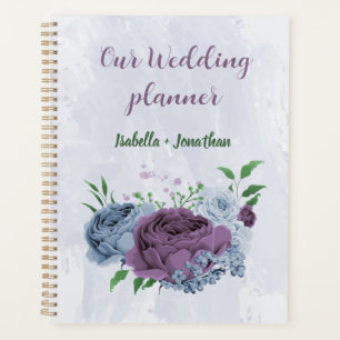 Purple dusty blue floral wedding planner