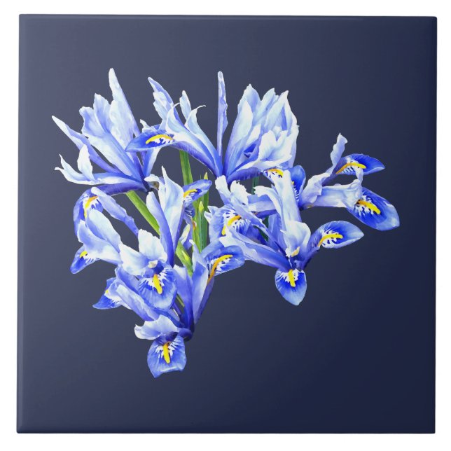 Purple Dwarf Iris Heart Tile (Front)