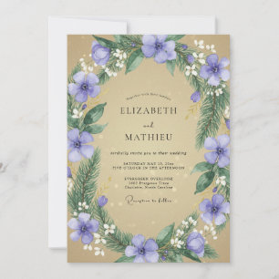 Purple Earthy Woodland Wedding Invitation