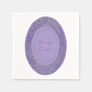 Purple Easter Egg Happy Easter Paper Napkins