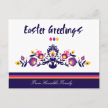 💜Purple Easter Folklore, Custom Text Postcard