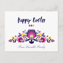 Purple Easter Folklore, Custom Text Postcard