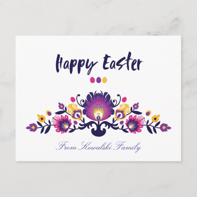 Purple Easter Folklore,  Custom Text Postcard (Front)