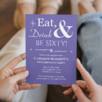 Purple Eat Drink Be Sixty 60th Birthday Midcentury