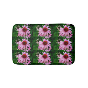 purple echinacea bath mat