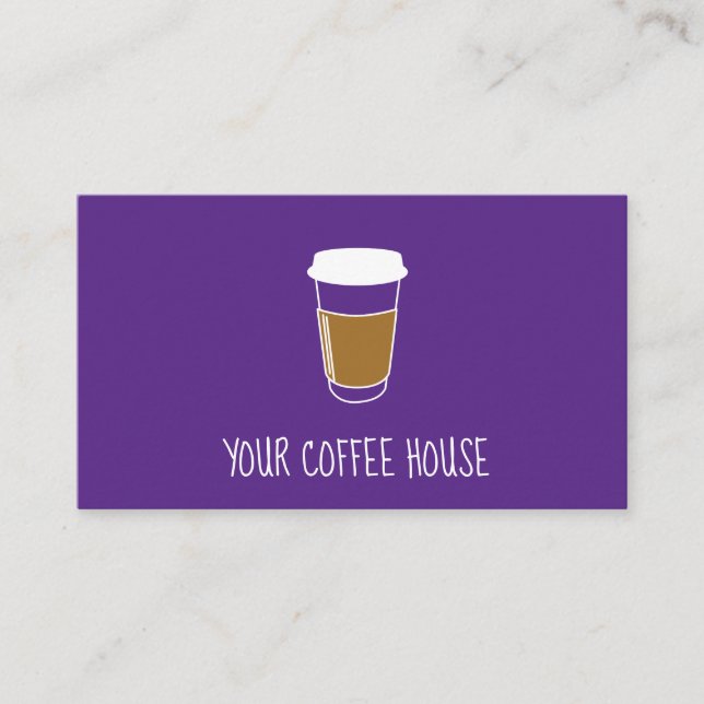 Purple Editable Coffee Stamp loyalty card (Front)