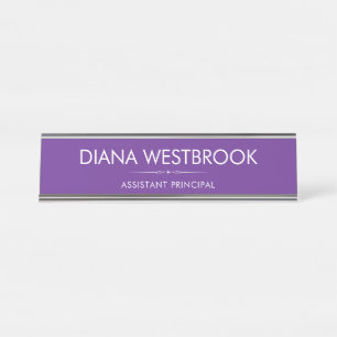 Purple Education Principal Office Desk Name Plate