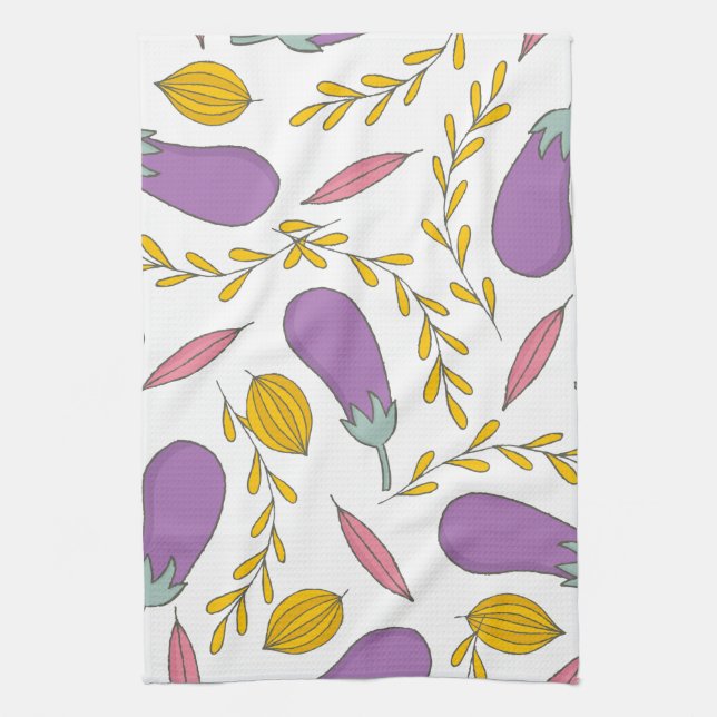 Purple Eggplant Kitchen Towel (Vertical)