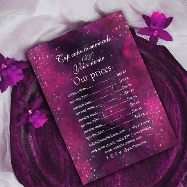 Purple Eggplant Mystical  Price List flyer (#pricelist #makeupflyer #foodflyer #dustyshadespurpleamethyst #lightpastel #lavender #springgarden)