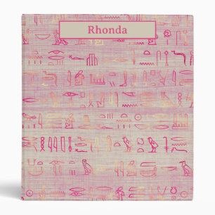Purple Egyptian Hieroglyphics Binder