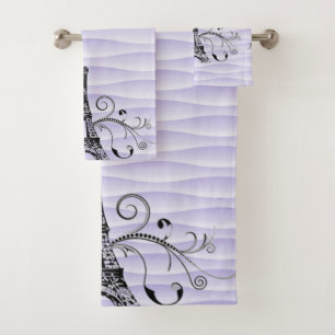 Purple Eiffel Towel Flourish Towel Set