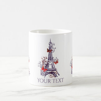 Purple Eiffel Tower Butterflies mug
