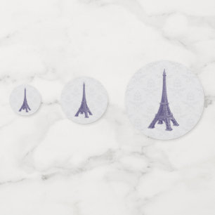Purple Eiffel Tower Damask Wedding Confetti