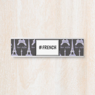 Purple Eiffel Tower Nameplate