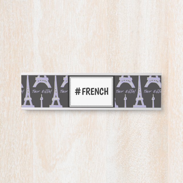 Purple Eiffel Tower Nameplate (Front)
