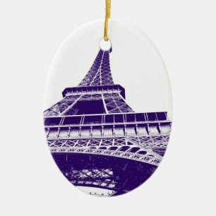 Purple Eiffel Tower Ornament