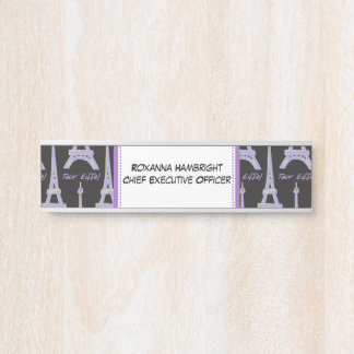 Purple Eiffel Tower Personalized Paris Plaque Door Sign