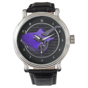 Purple Electric Guitar Wrist Watch